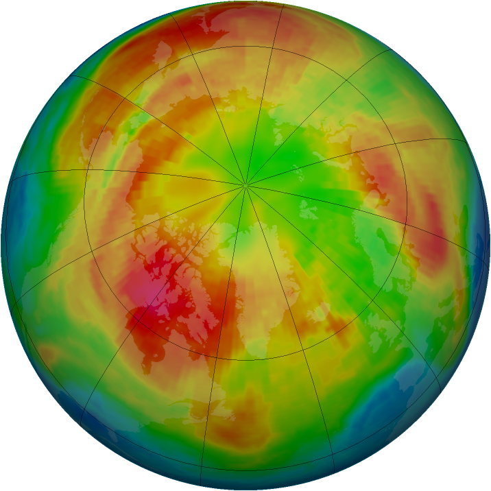 Arctic ozone map for 04 March 2004